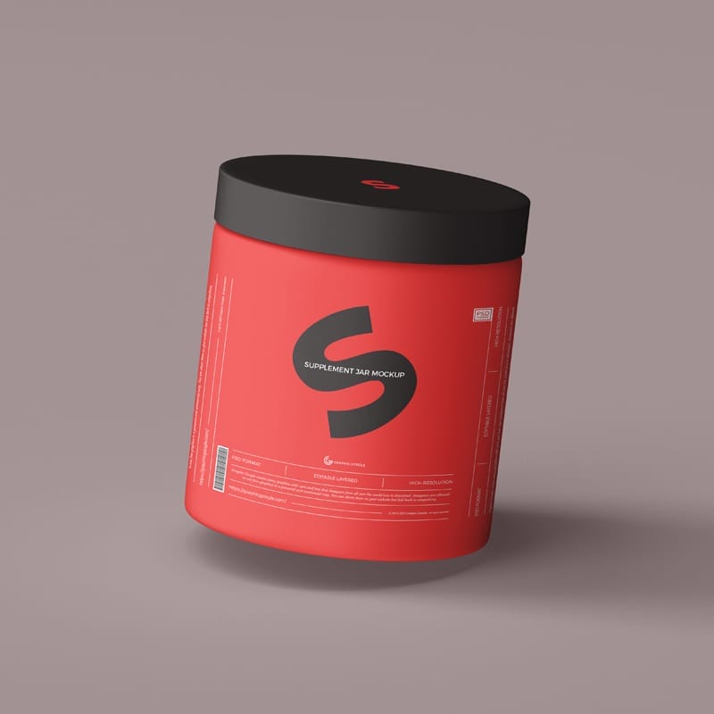 Supplement Jar Mockup PSD