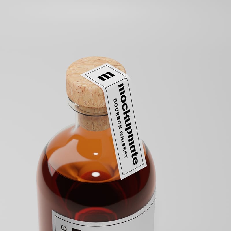 Tag on Bottle Mockup PSD