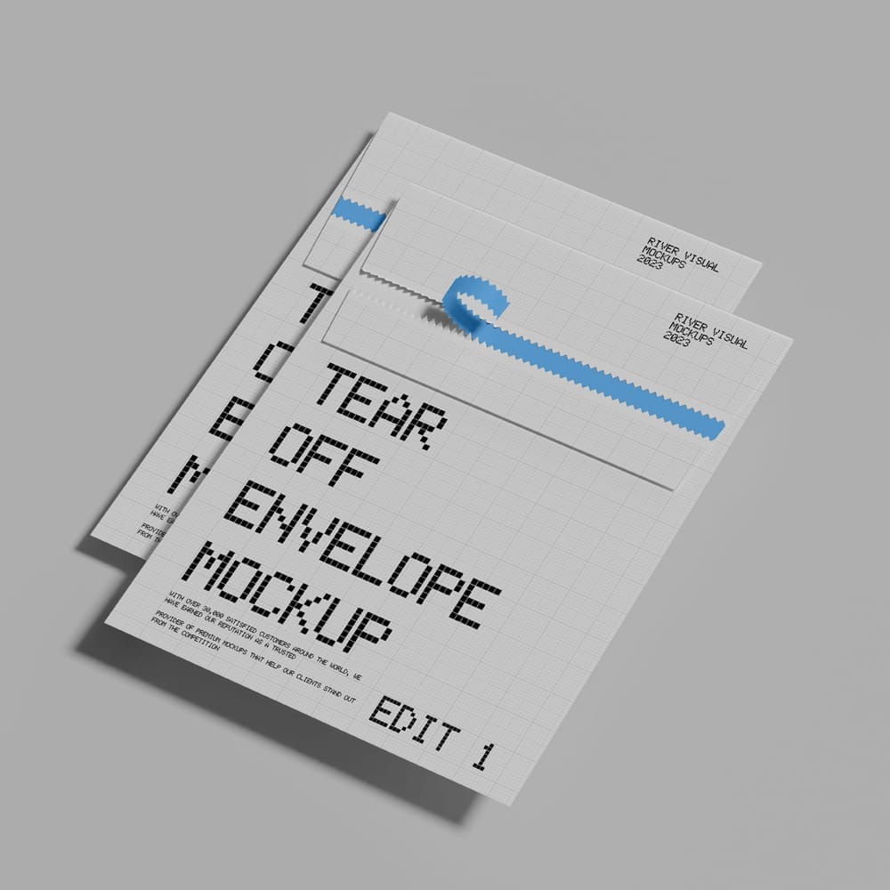 Tear off Envelope Mockup PSD