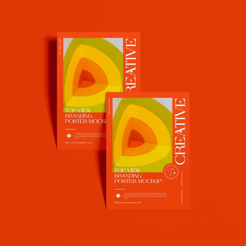 Top View Branding Poster Mockup