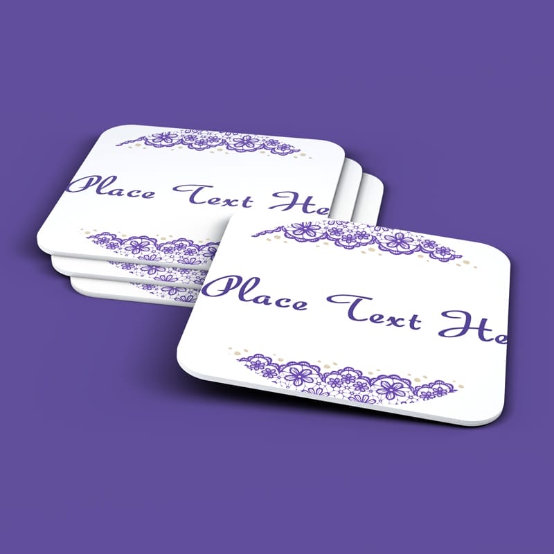 Water Premium Coaster Label Mockup PSD