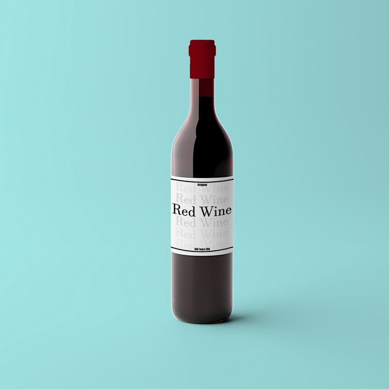 Wine Bottle Label Mockup Template PSD