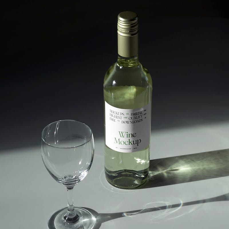 Wine Label Mockup PSD