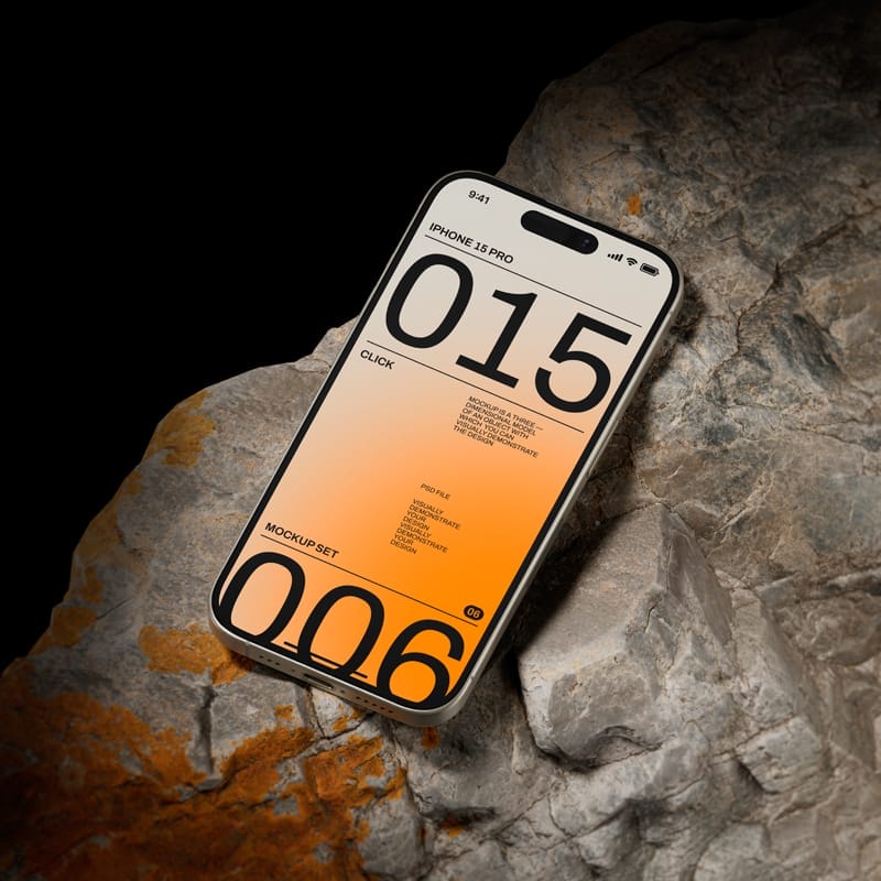 iPhone 15 Pro Mockup Template PSD