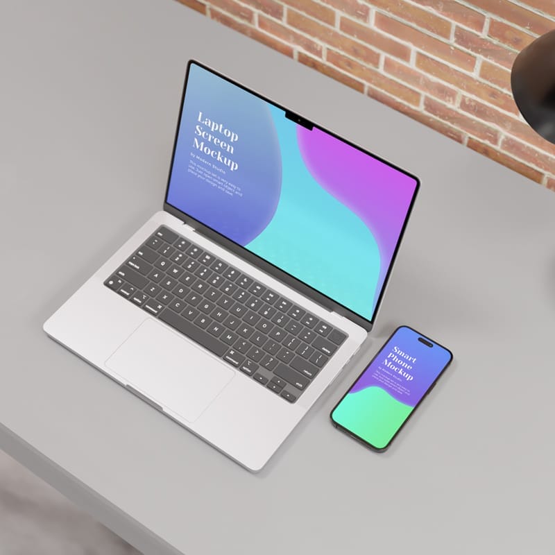 iPhone 15 Pro and Macbook Pro Mockup