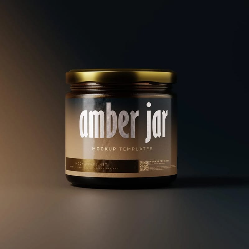 500g or Medium Size Food Jar Mockups PSD