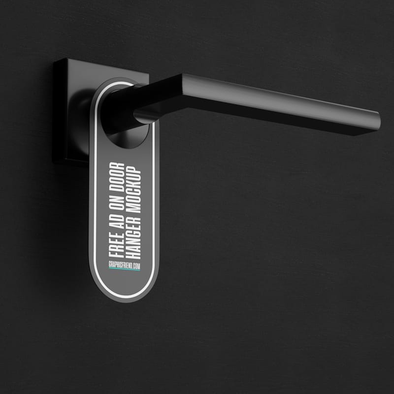 Ad On Door Hanger Mockup PSD