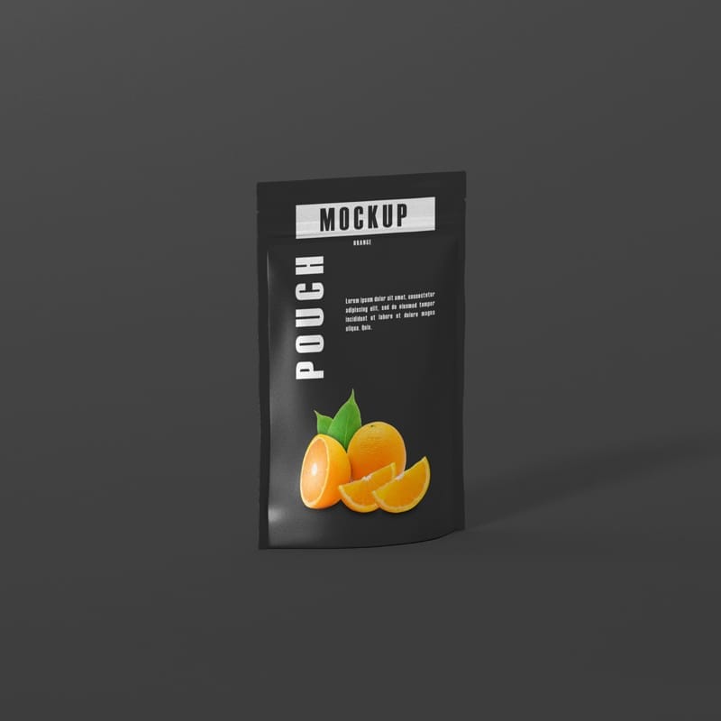 Black Paper Pouch Mockup PSD