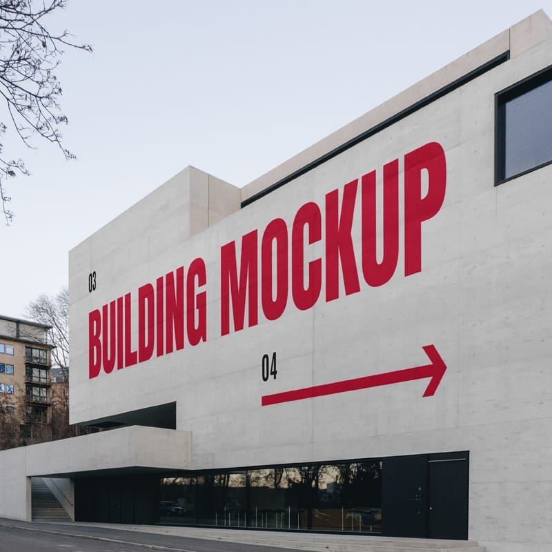 Building Wall Mockup PSD