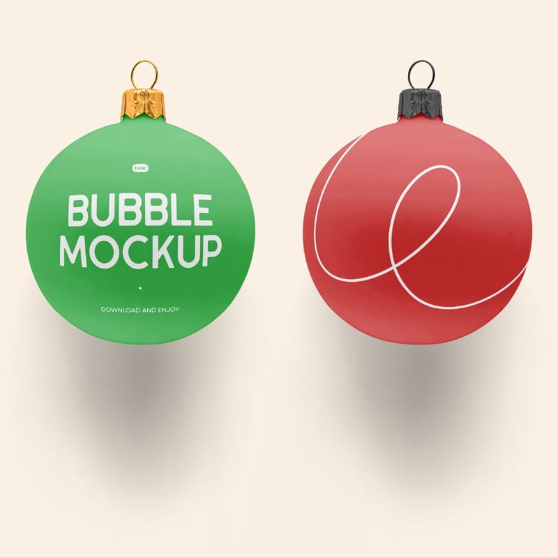 Christmas Baubles Mockup PSD