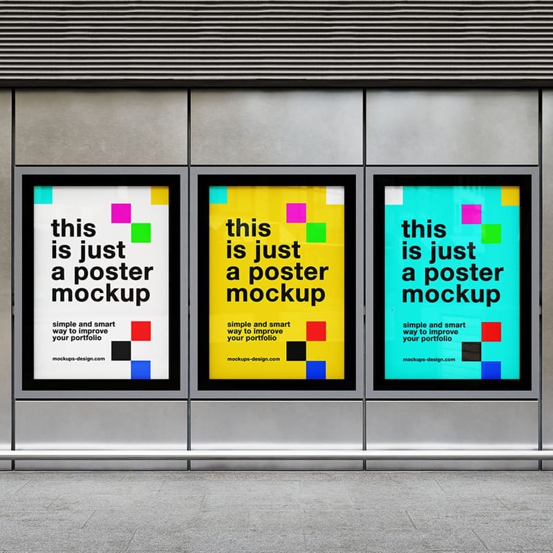 Citylight Poster Frames Mockup PSD