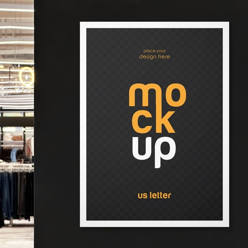 Clothing Store Wall Poster Mockup PSD