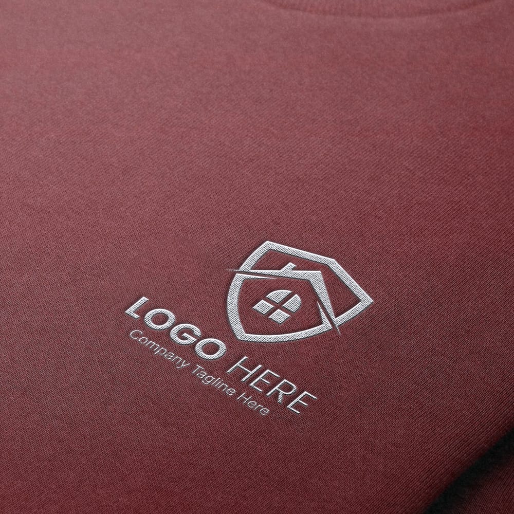 Clothing Textured Embroidered Logo Mockup PSD