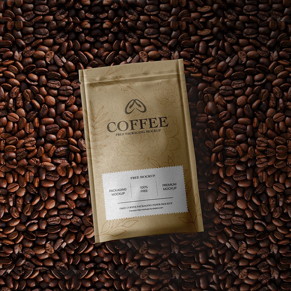 Coffee Packaging Paper Bag Mockup PSD