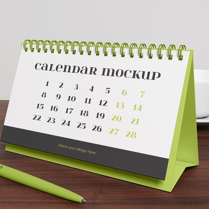Desk Calendar Mockup Template PSD