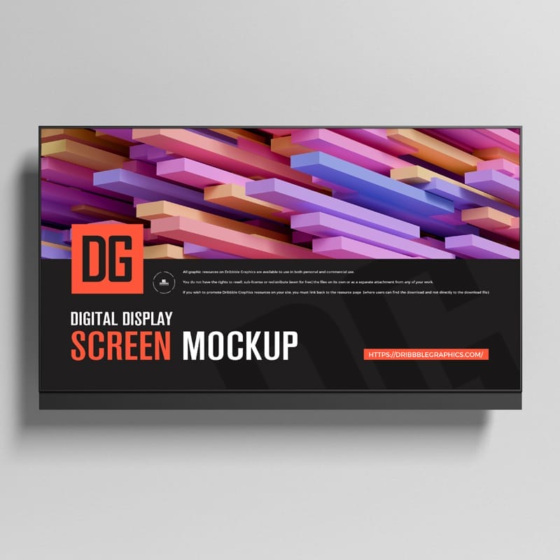 Digital Display Screen Mockup PSD