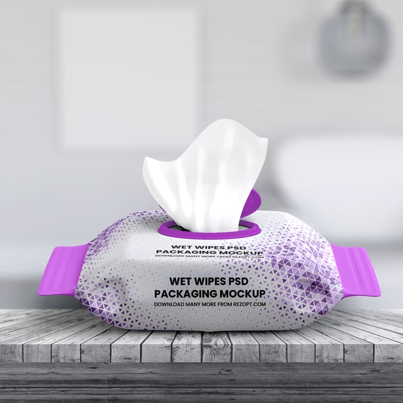 Disposable Wet Wipes Mockup PSD