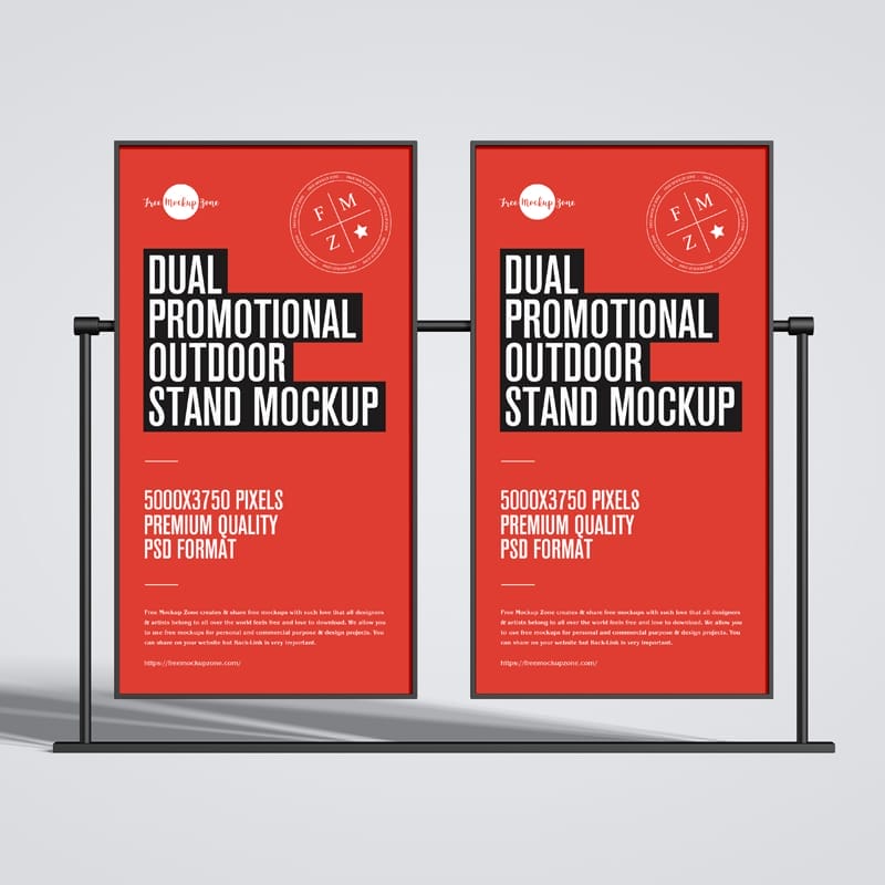 Dual Promotional Outdoor Stand Mockup