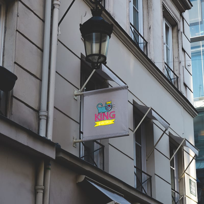 Flat Sign Mockup PSD