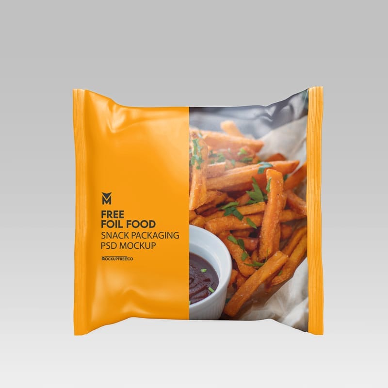 Foil Food Snack Packaging Mockup PSD