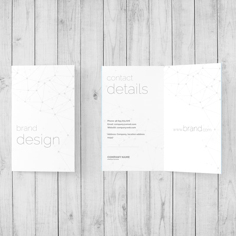 Folded Business Card Mockup PSD