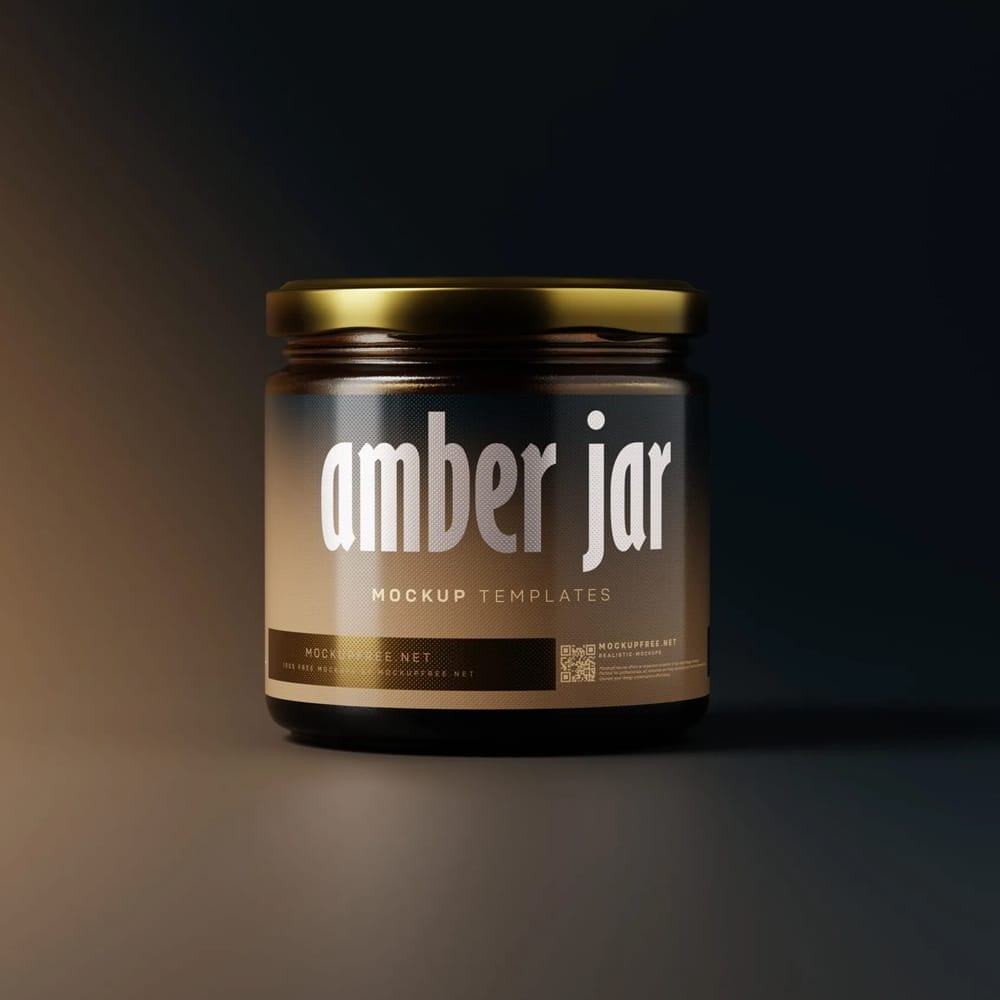 Free 500g or Medium Size Food Jar Mockups PSD