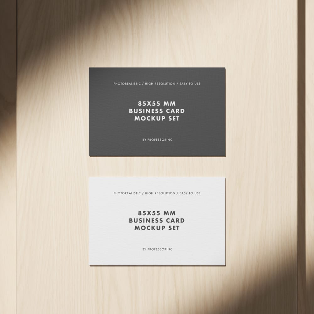 Free 85x55 Business Card Mockup PSD