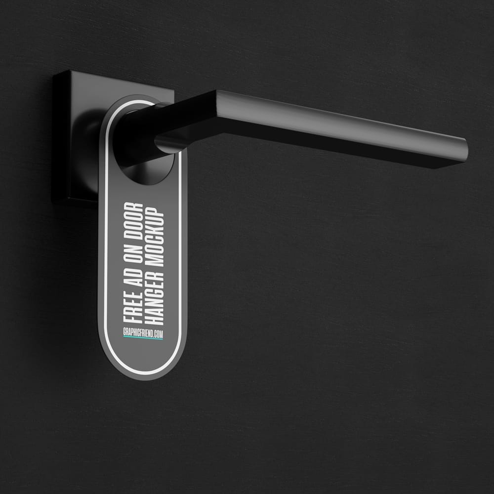 Free Ad On Door Hanger Mockup PSD
