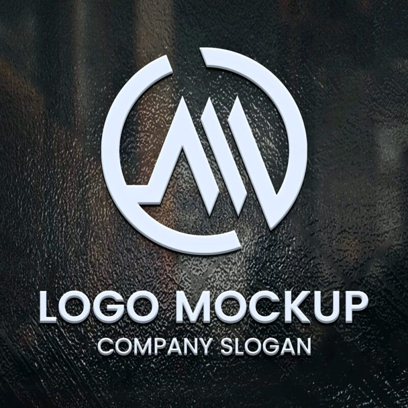 Free Black Glass 3D Logo Mockup PSD