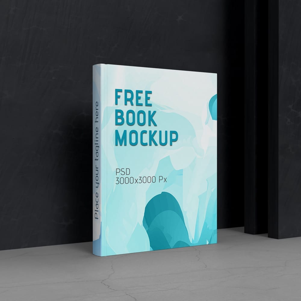 Free Blue Book Cover Mockup PSD