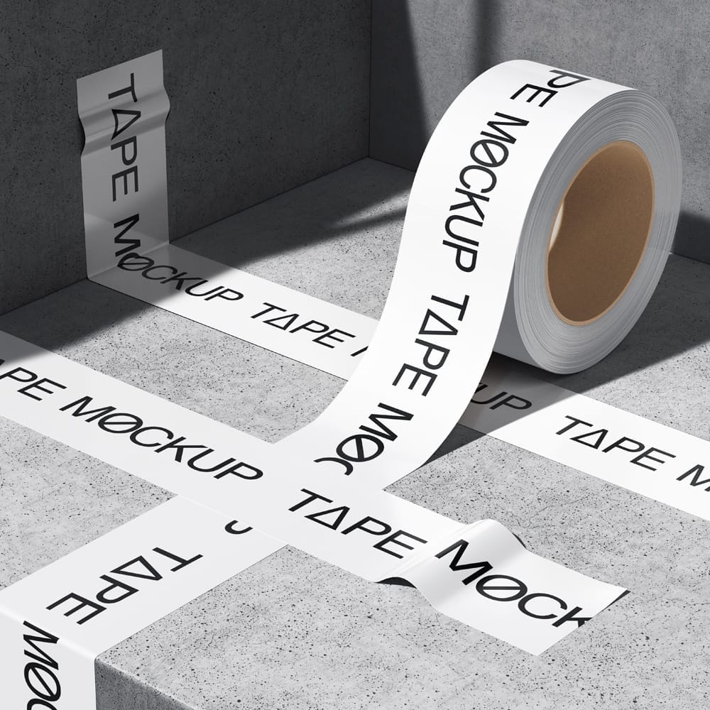 Free Brutalistic Duct Tape Mockup PSD