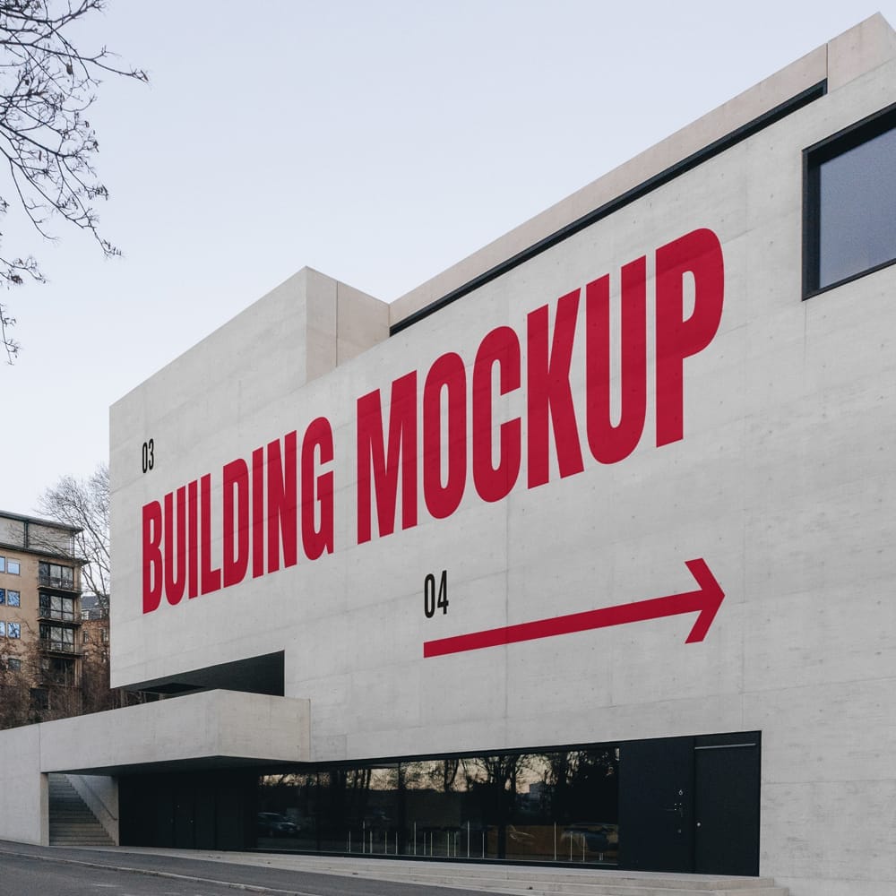 Free Building Wall Mockup PSD