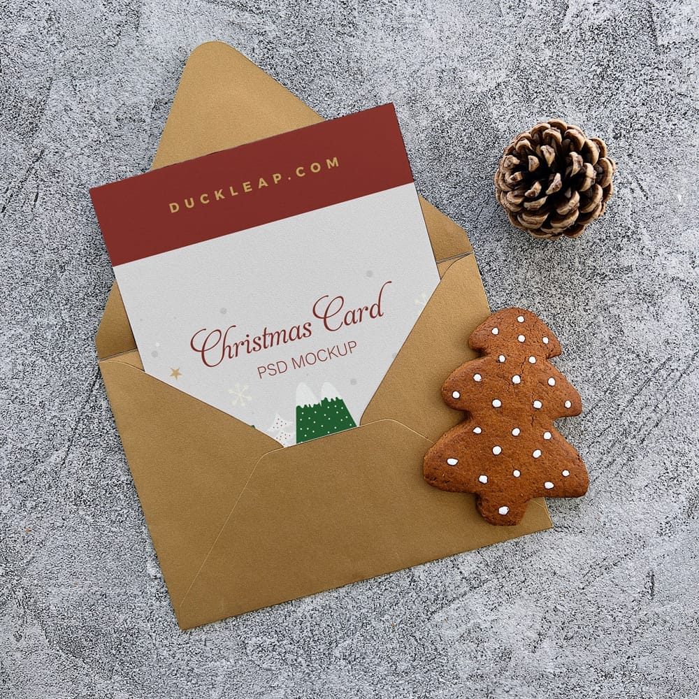 Free Christmas Card Mockup PSD