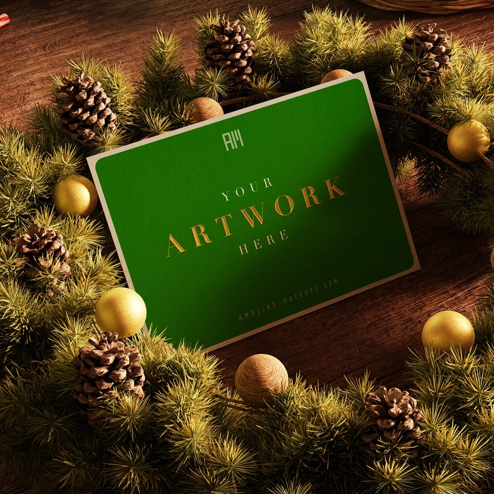 Free Christmas Card Mockups Template PSD