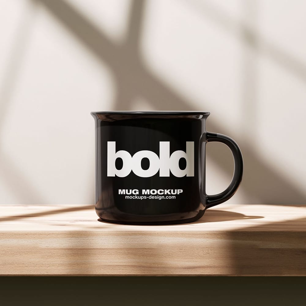 Free Contrast Ceramic Mug Mockup PSD