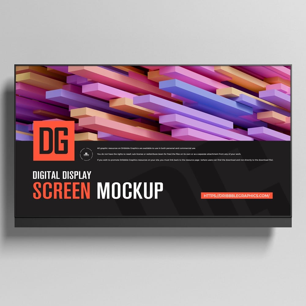 Free Digital Display Screen Mockup PSD