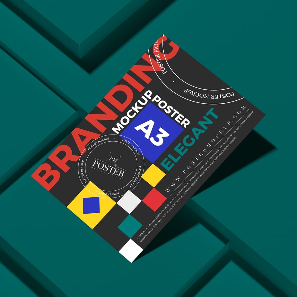 Free Elegant Branding A3 Poster Mockup PSD