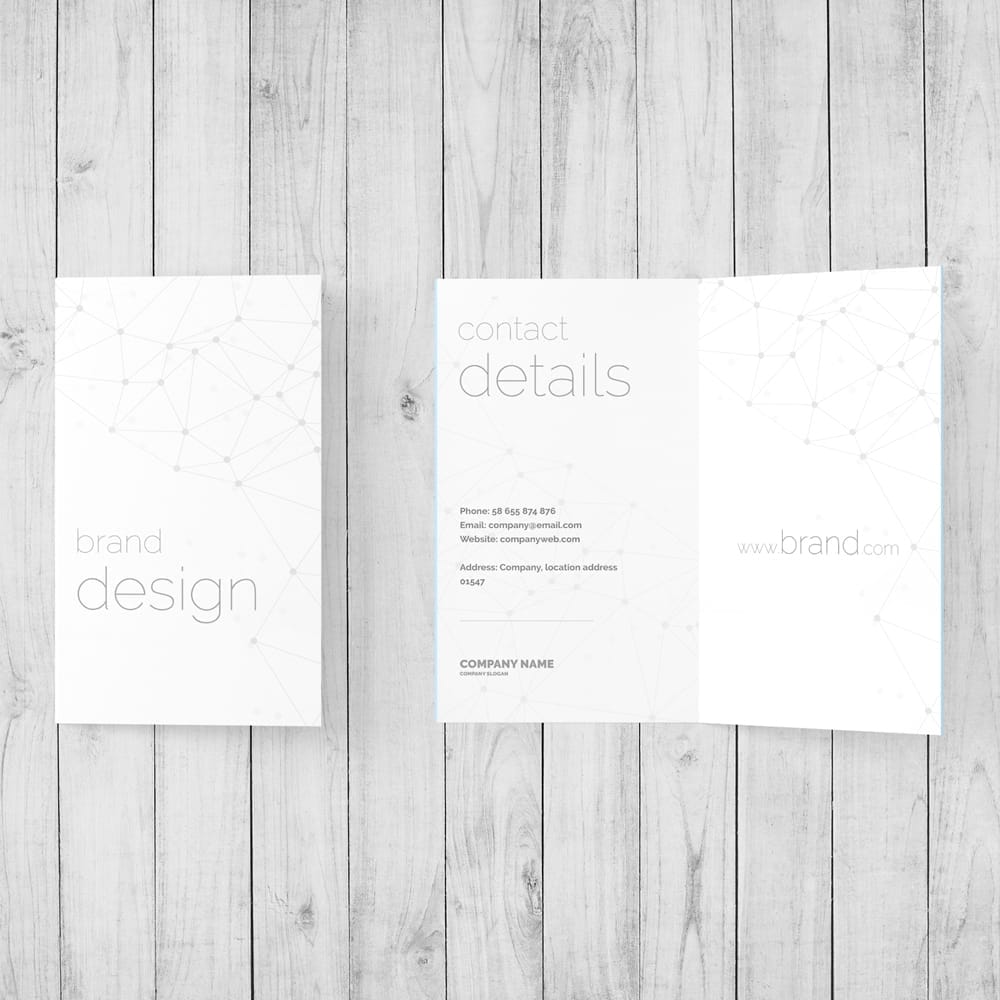 Free Folded Business Card Mockup Template PSD