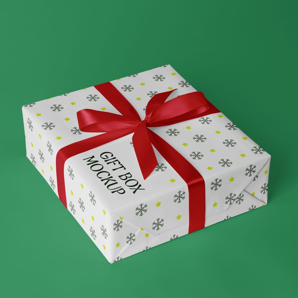 Free Gift Box Mockup Template PSD