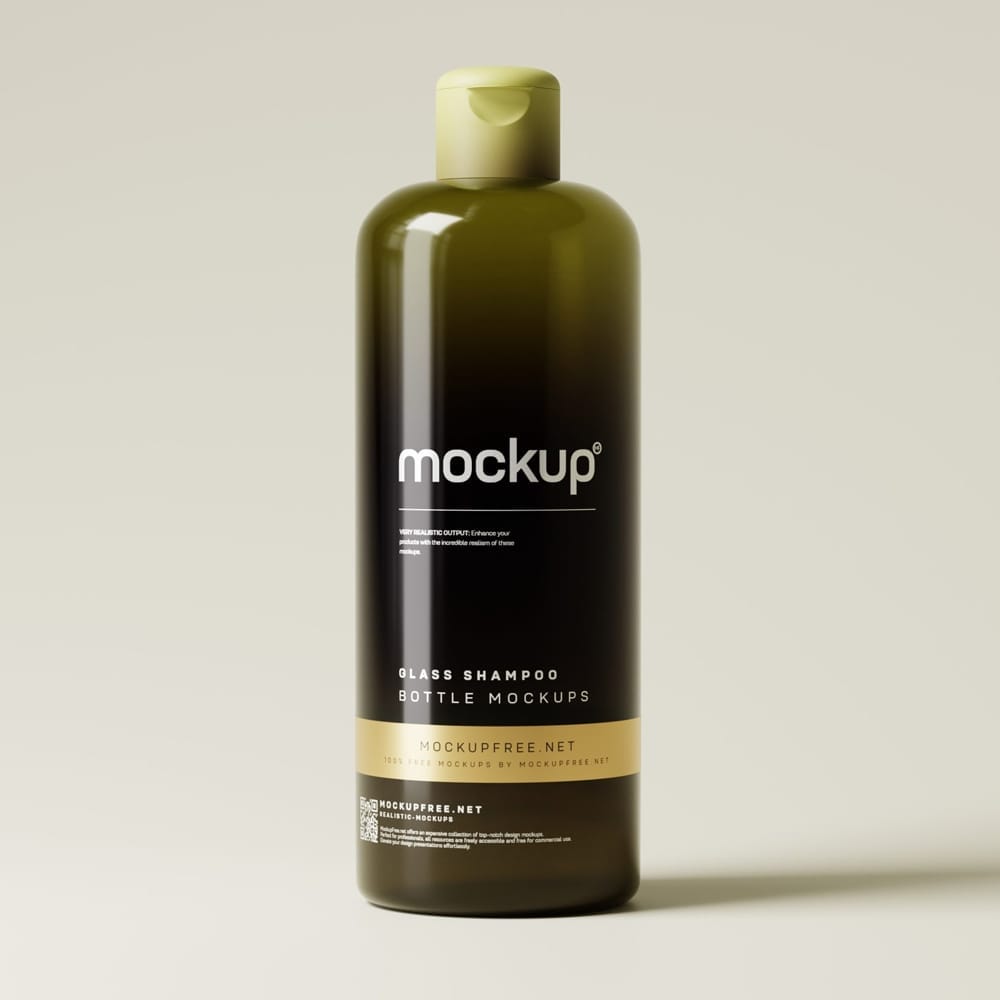 Free Glass Shampoo or Body Wash Bottle Mockups PSD