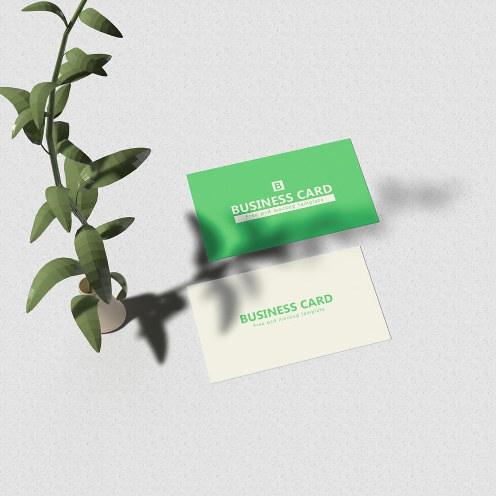 Free Green Business Card Mockup PSD