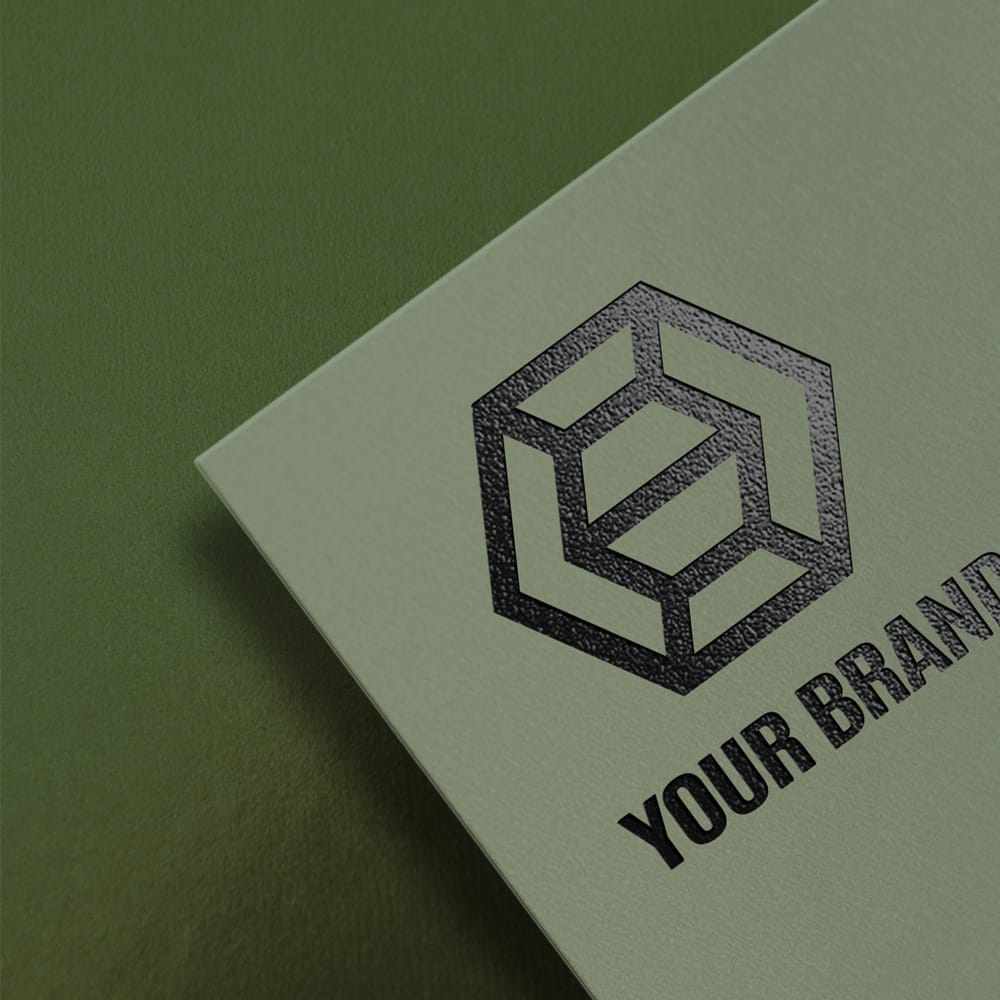 Free Green Paper Logo Mockup PSD