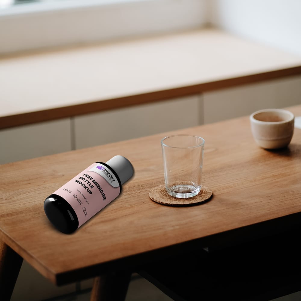 Free Medicine Bottle Mockup PSD