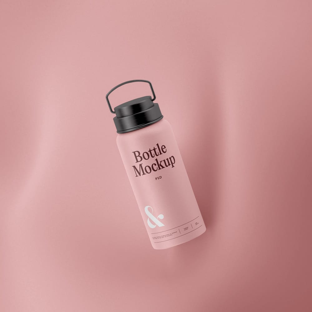 Free Metal Bottle Mockup Template PSD