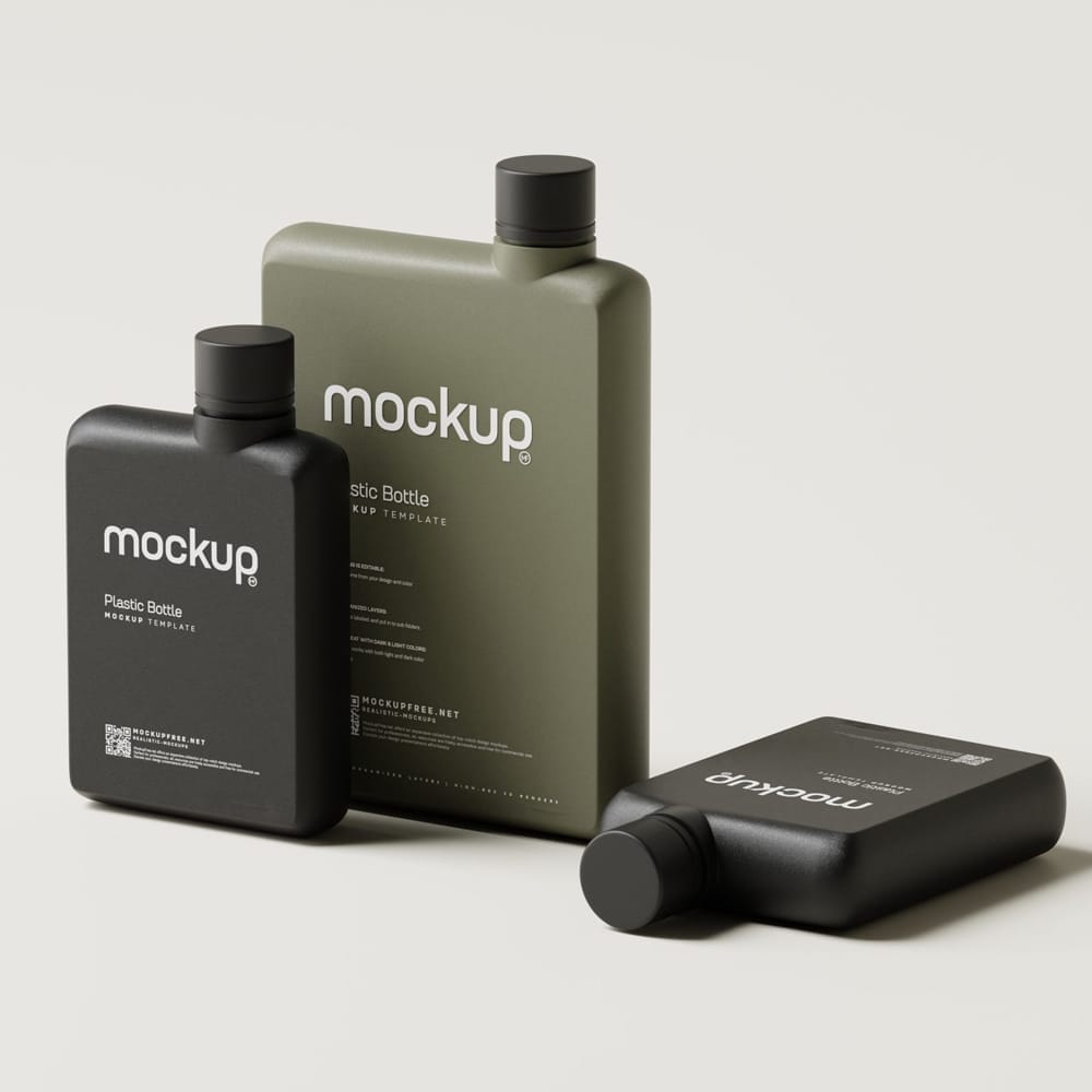 Free Notebook Shaped Water Bottle Mockups PSD