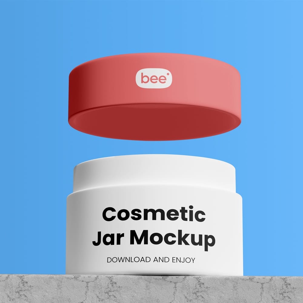 Free Open Cosmetic Jar Mockup PSD