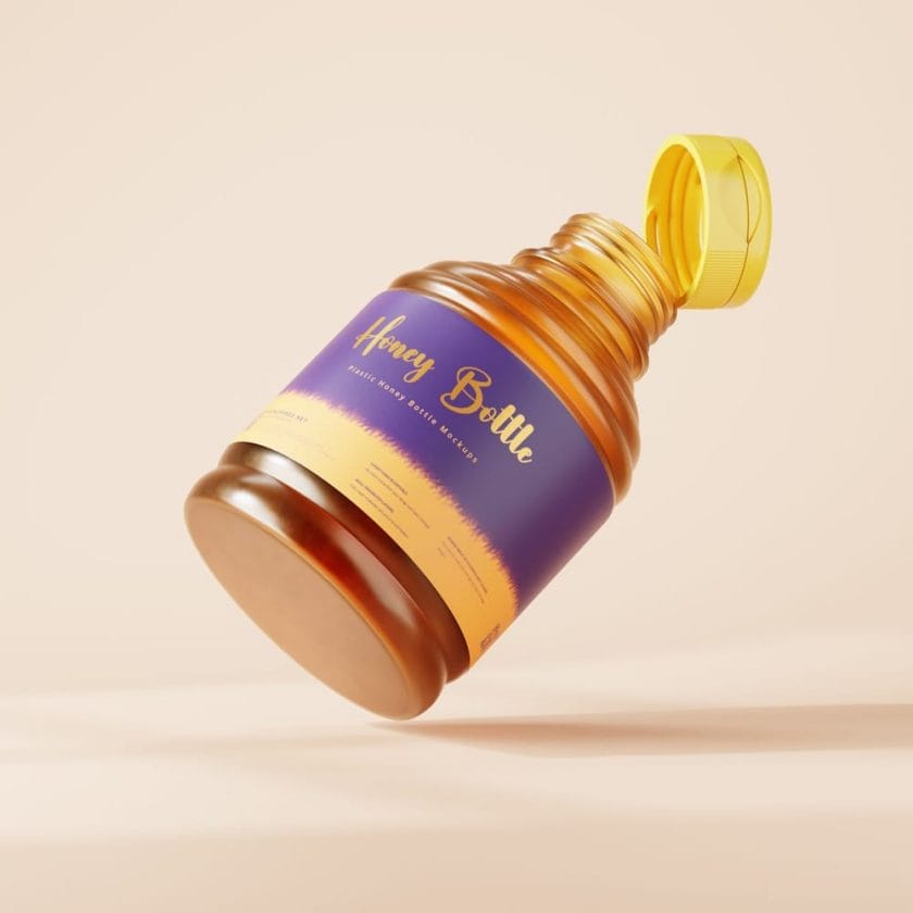 Free Plastic Honey Bottle Mockups PSD