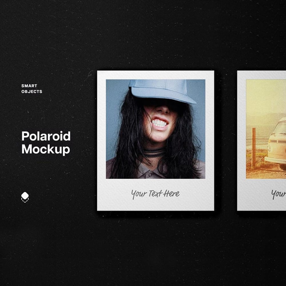 Free Polaroid Frame Mockup PSD