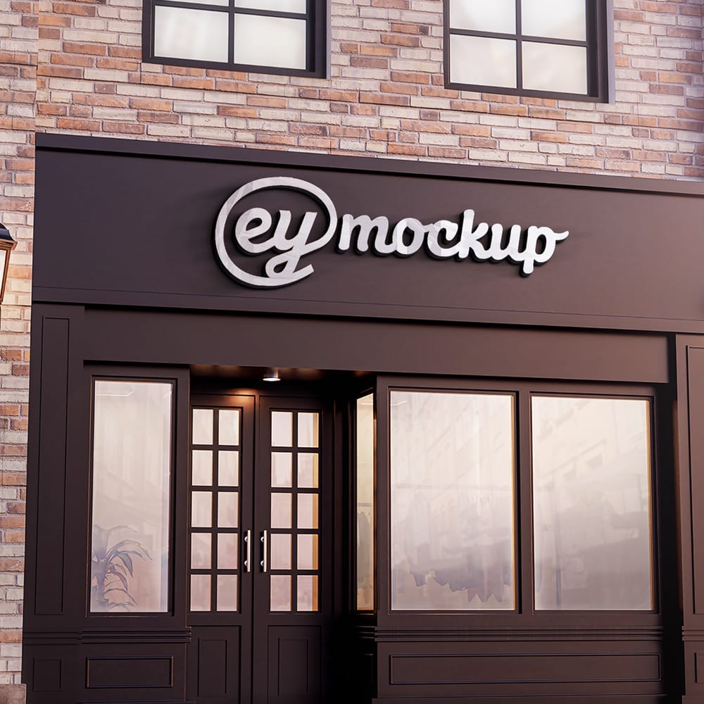 Free Shop Logo Mockup PSD