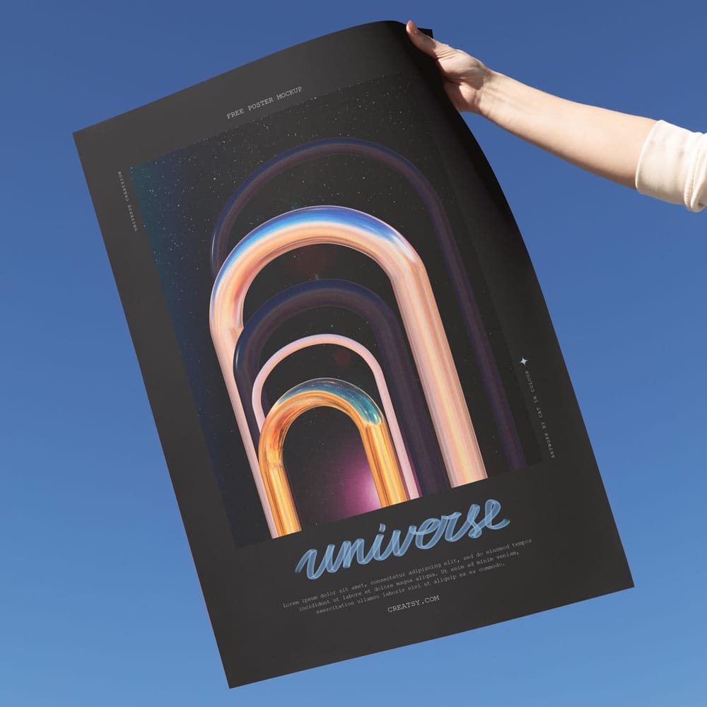 Free Skyline Poster Mockup PSD